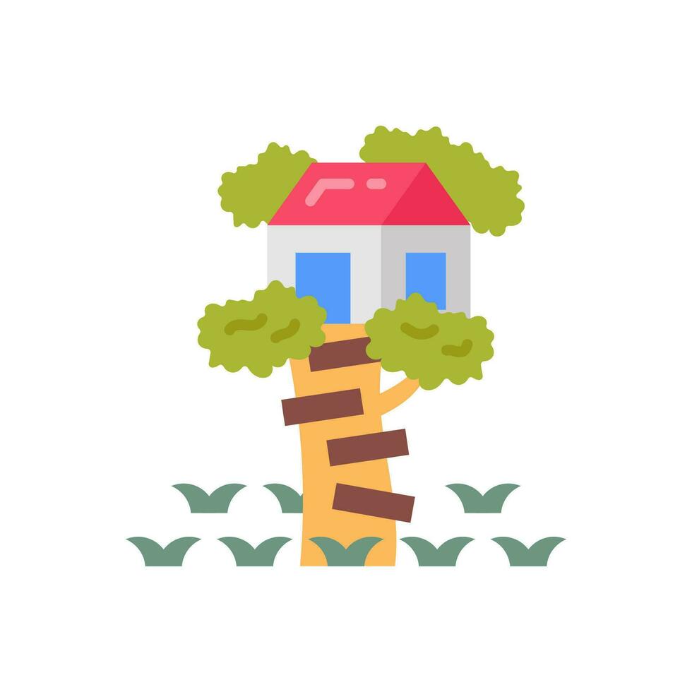 árbol casa icono en vector. ilustración vector