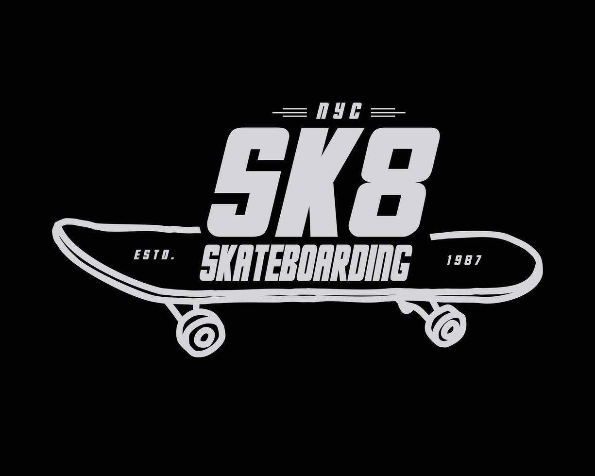 Skateboard Illustration typography for t shirt, poster, logo, sticker, or apparel merchandi vector