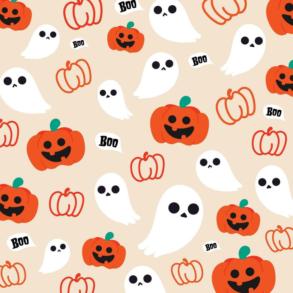 flat design vector cute happy halloween invitation card template illustration