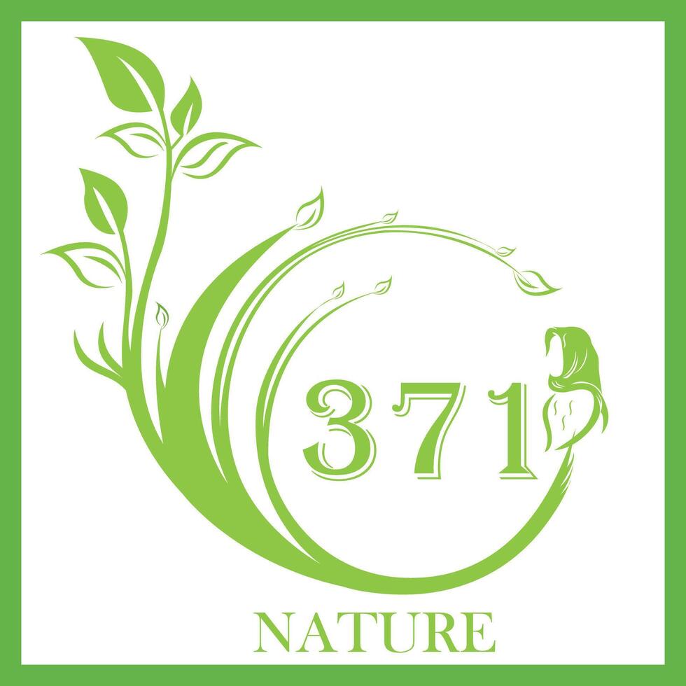 Nature green leaf design with number 371 27453889 Vector Art at Vecteezy