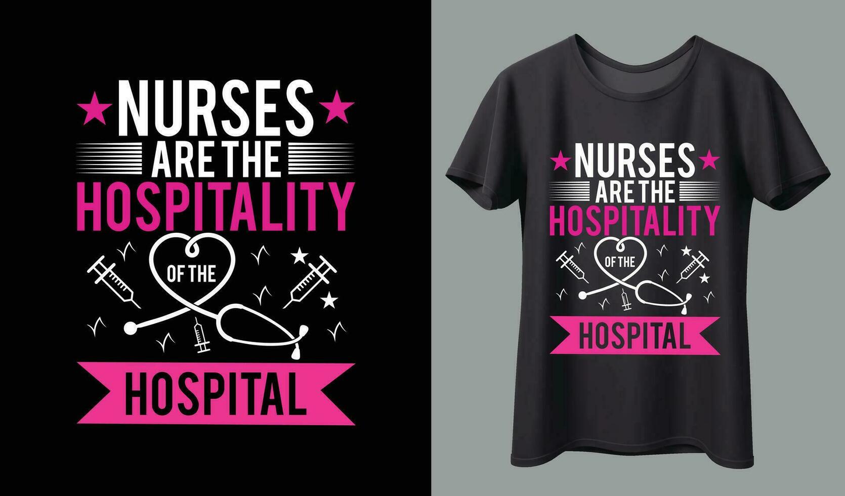 Proud retired nurse just like a regular nurse t-shirt and poster vector design template. Nursing t-shirt with medical element vectors. Stethoscope, syringe design. For label, badge, emblem.