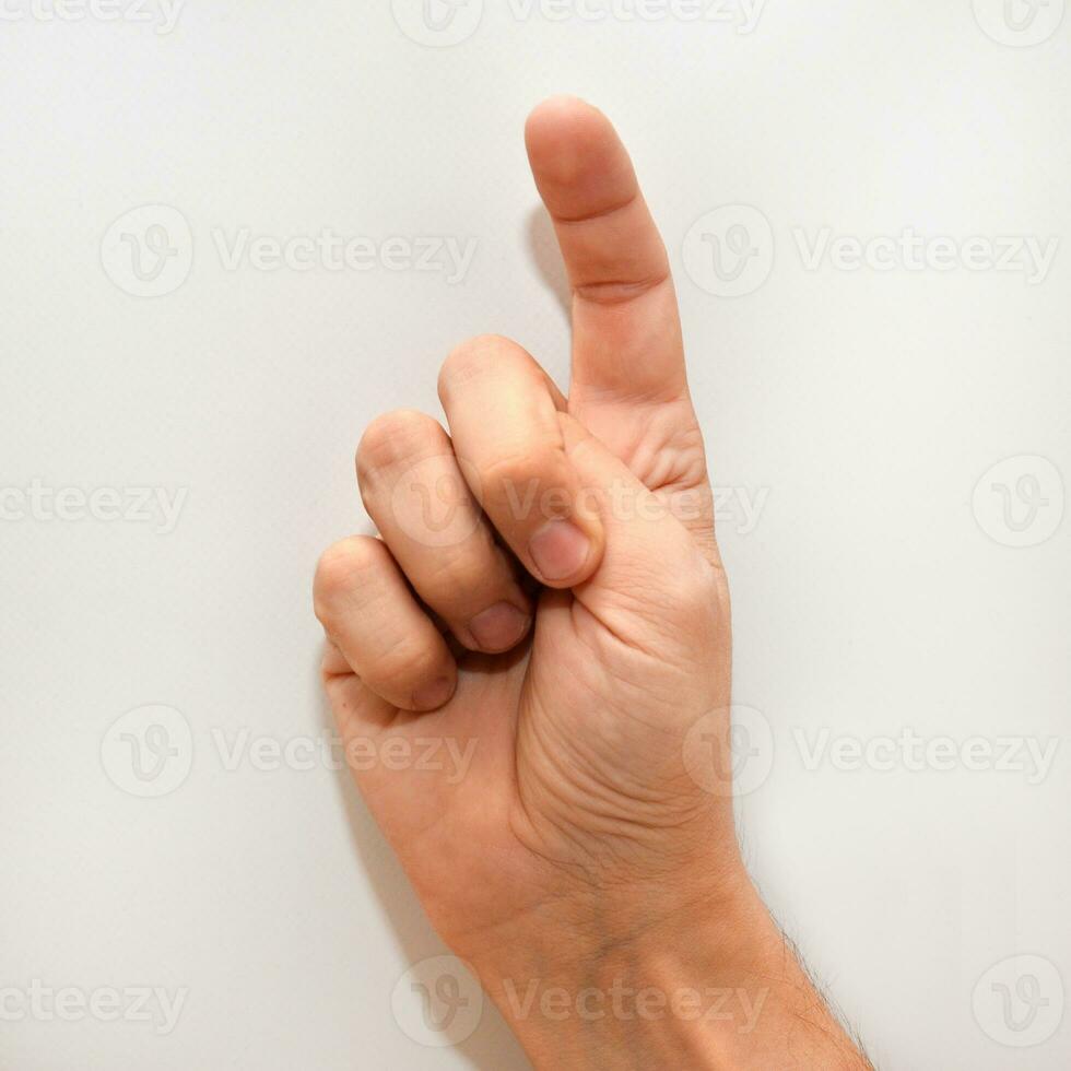 Letter X in American Sign Language ASL for deaf people photo