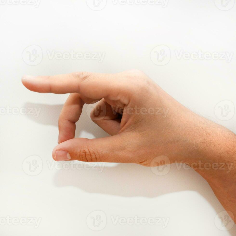 Letter P in American Sign Language ASL for deaf people photo
