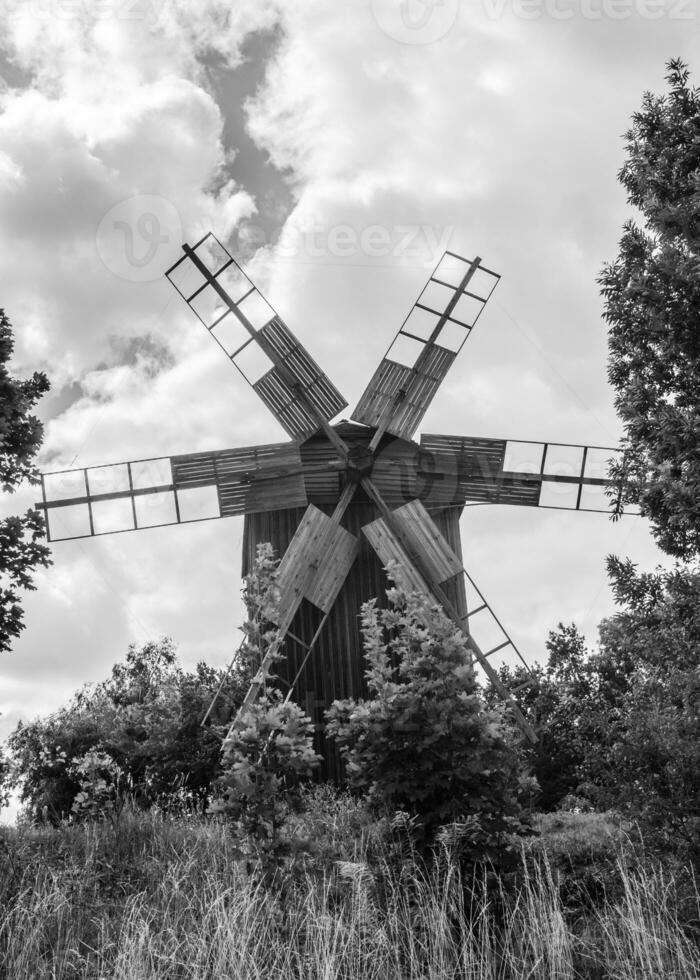 Black and white windmill wallpaper 27454596 Stock Photo at Vecteezy