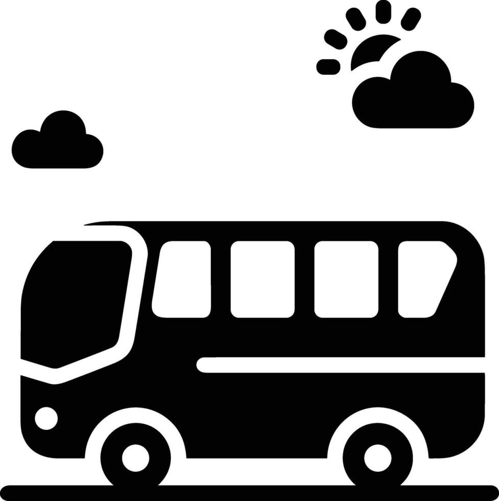 Bus transportation symbol icon vector image. Illustration of the silhouette bus transport public travel design image. EPS 10