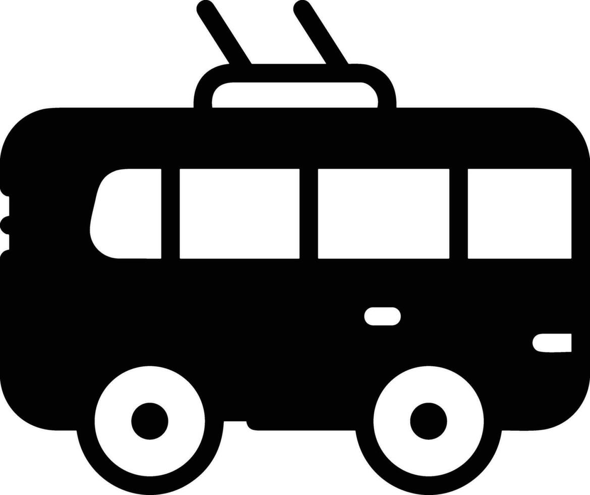 Bus transportation symbol icon vector image. Illustration of the silhouette bus transport public travel design image. EPS 10