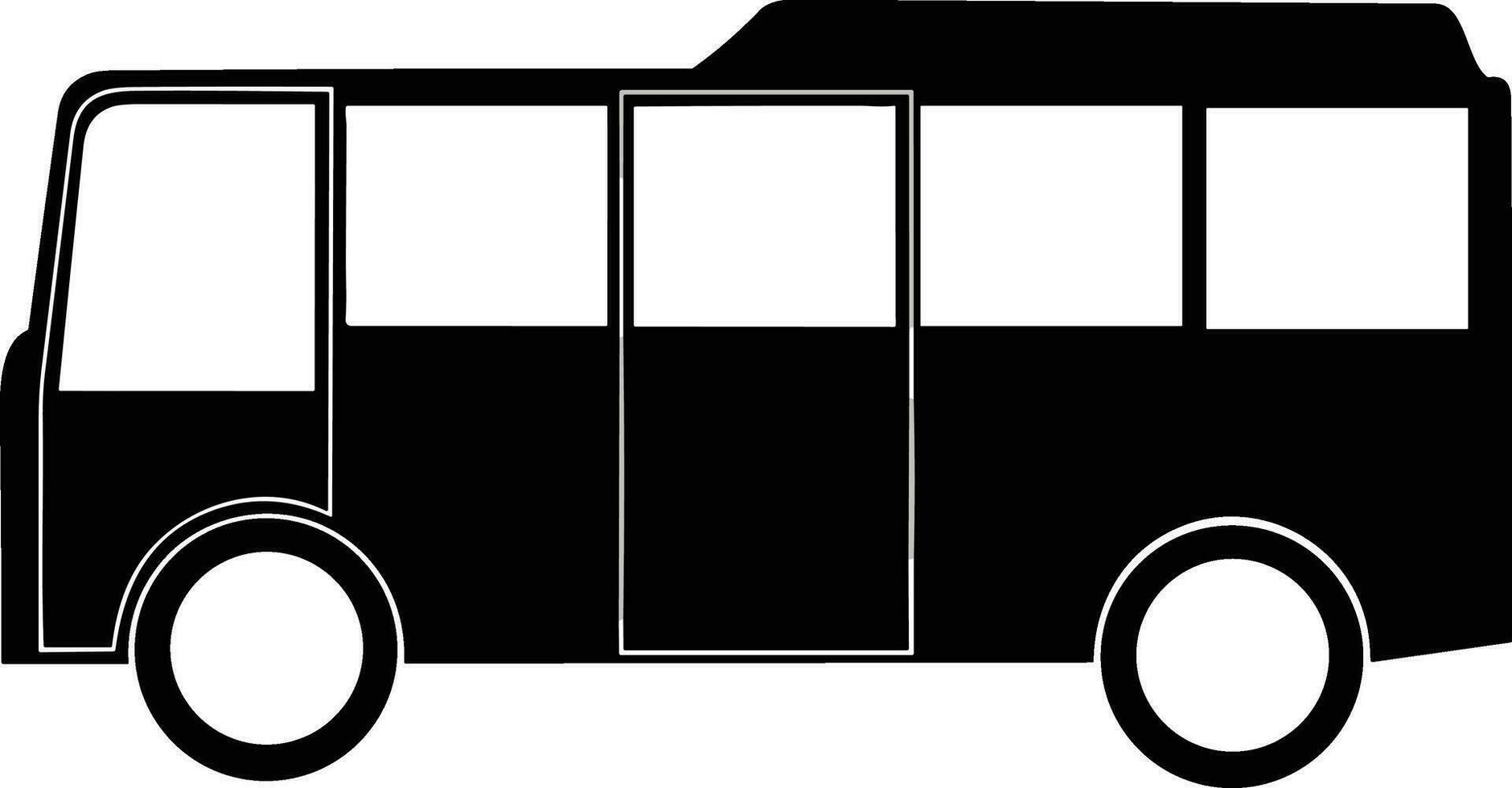 Bus transportation symbol icon vector image. Illustration of the silhouette bus transport public travel design image. EPS 10