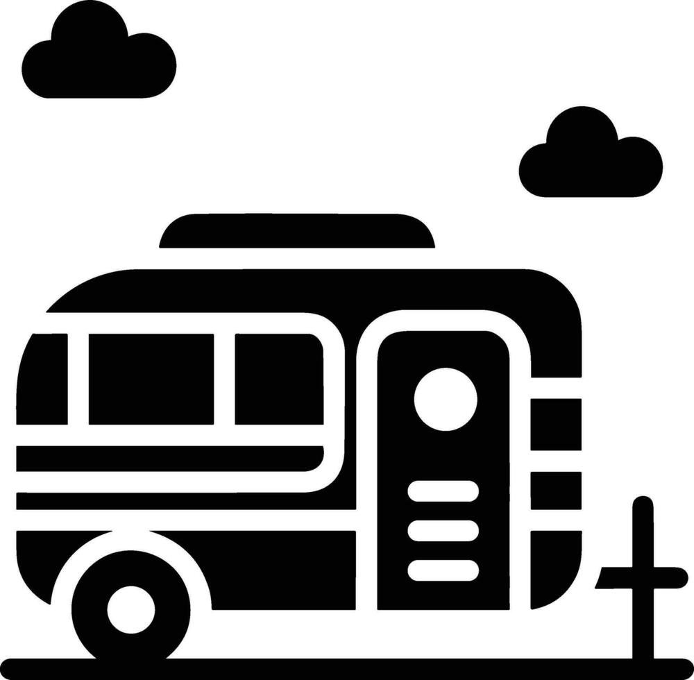 Bus transportation symbol icon vector image. Illustration of the silhouette bus transport public travel design image. EPS 10