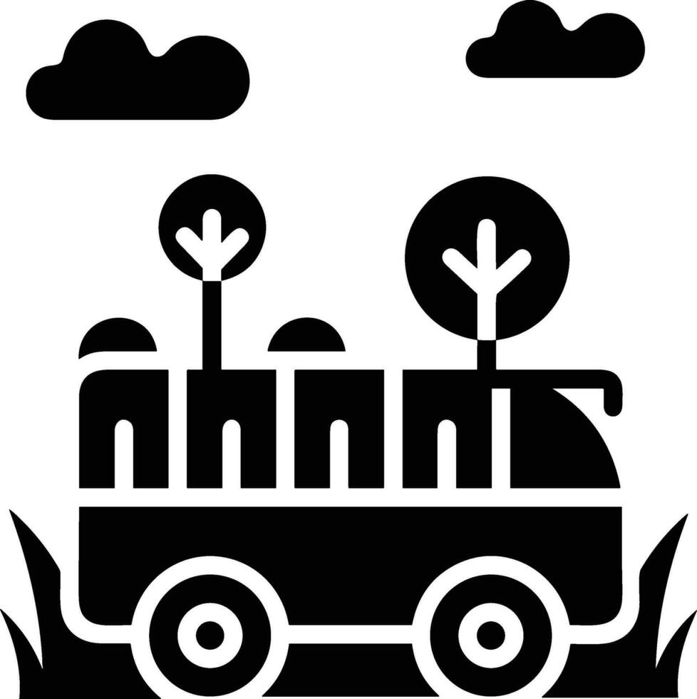 Bus transportation symbol icon vector image. Illustration of the silhouette bus transport public travel design image. EPS 10