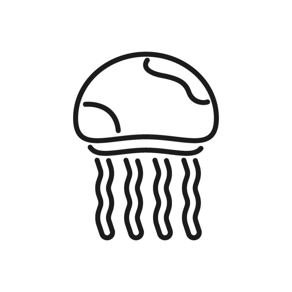 jellyfish icon vector in line style