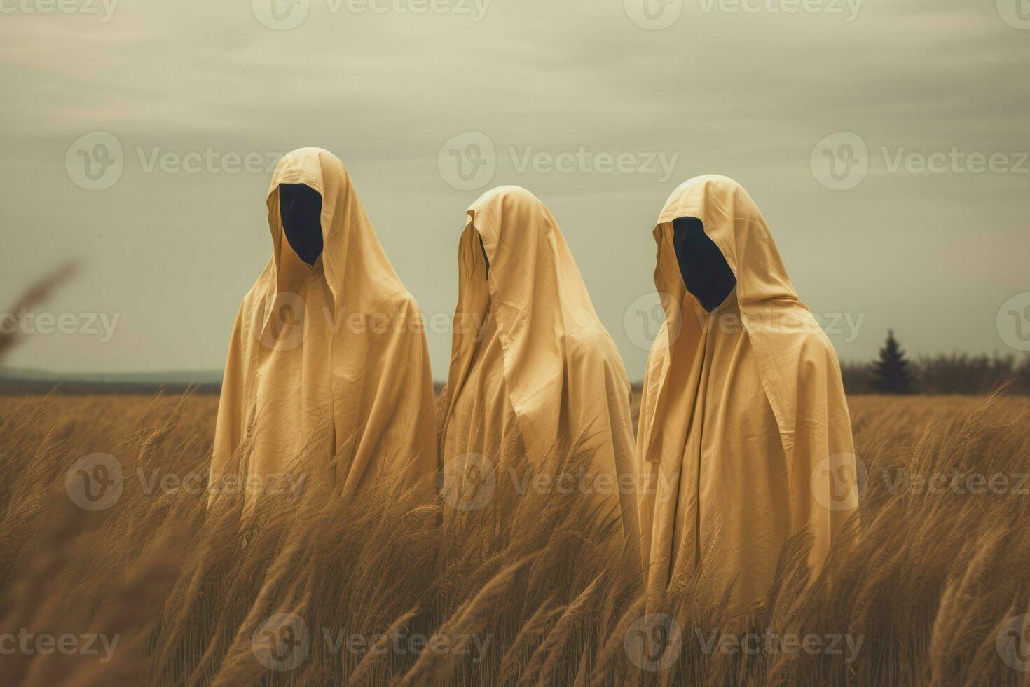Golden ghosts. Generate Ai photo