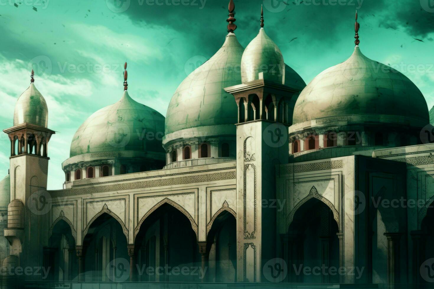 Ancient mosque. Generate Ai photo