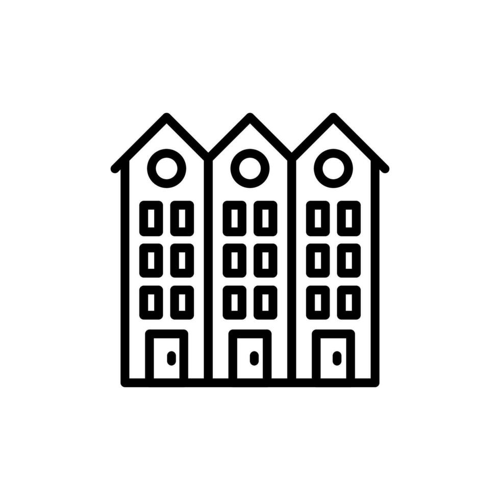 Townhouse icon in vector. Illustration vector