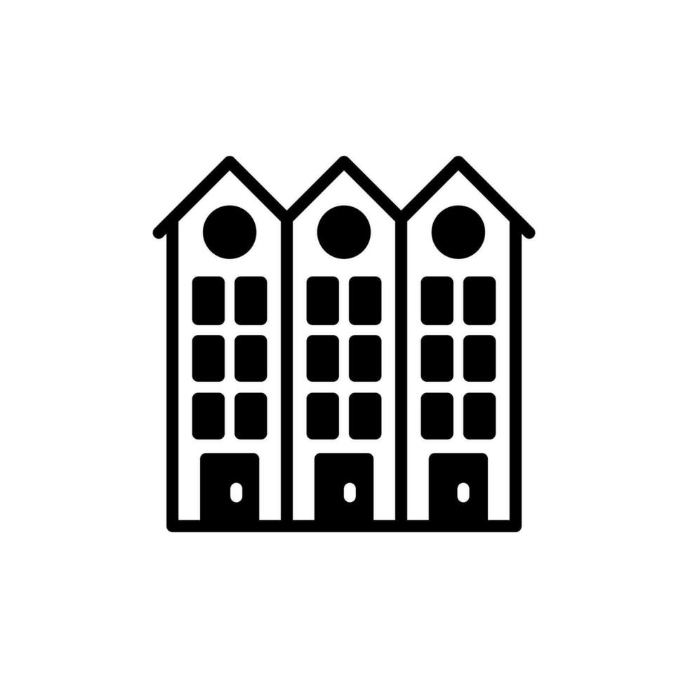 Townhouse icon in vector. Illustration vector