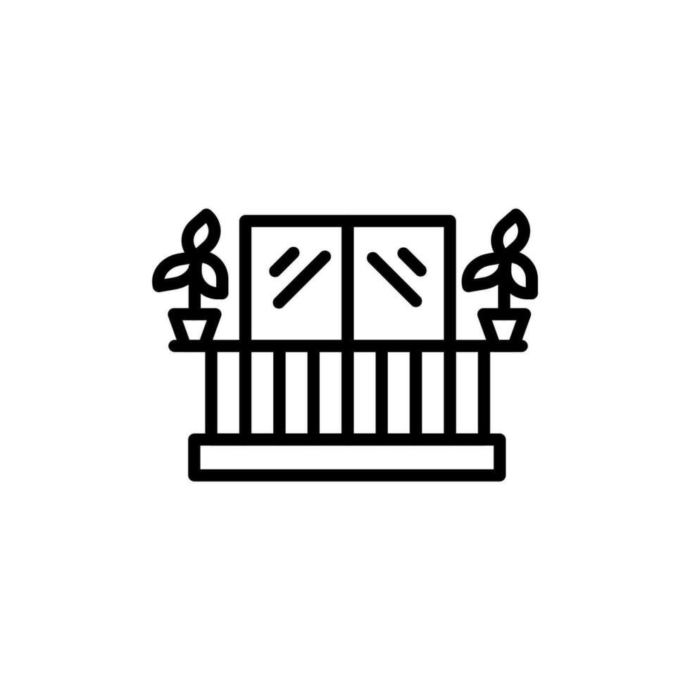 Balkoni icon in vector. Illustration vector