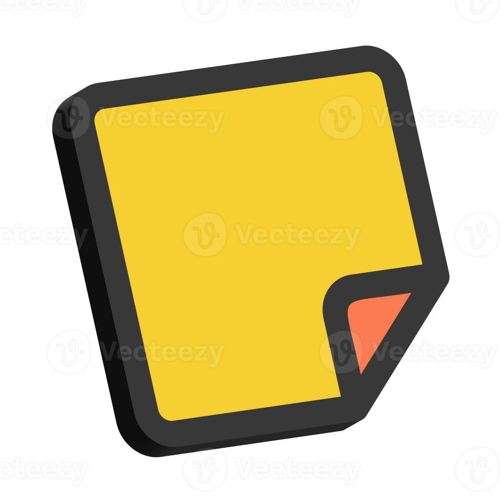 3D Illustration of Sticky Note Isolated on White Background photo