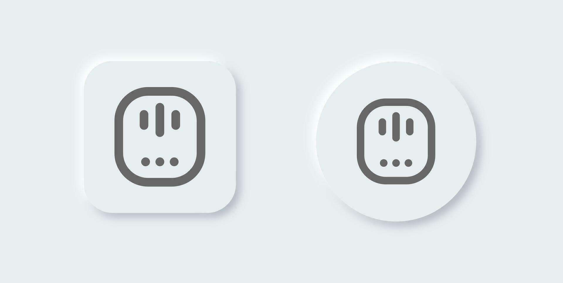 Voice assistant line icon in neomorphic design style. Smart talk signs vector illustration.