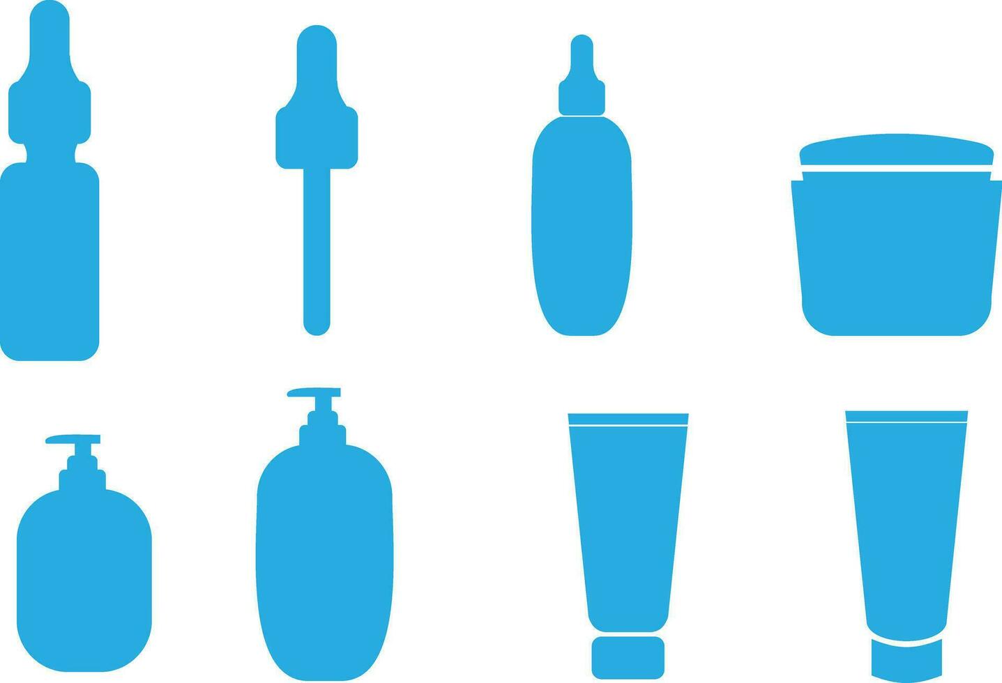 cosmetic bottle set vector icon