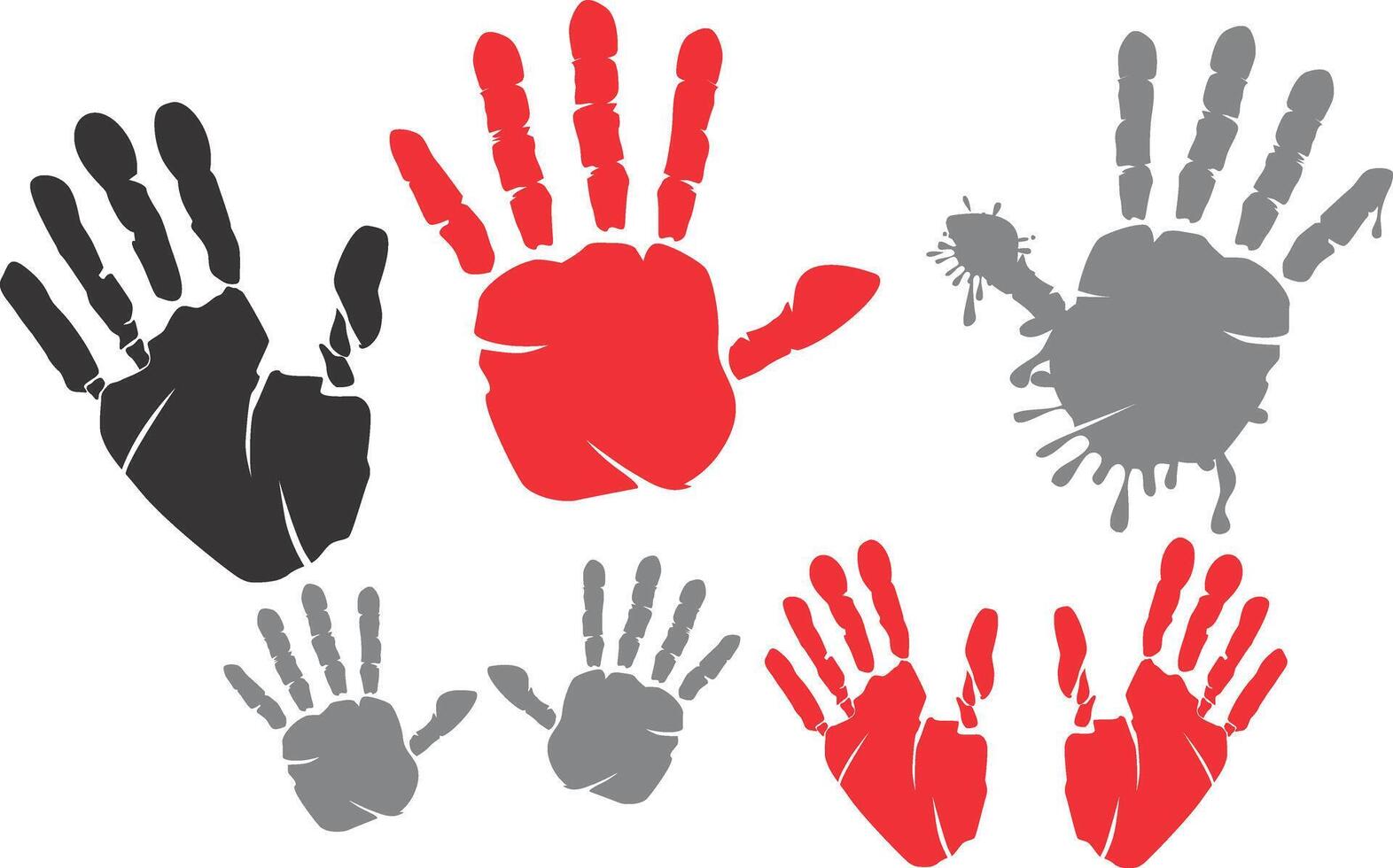 set of hand sillhouette vector