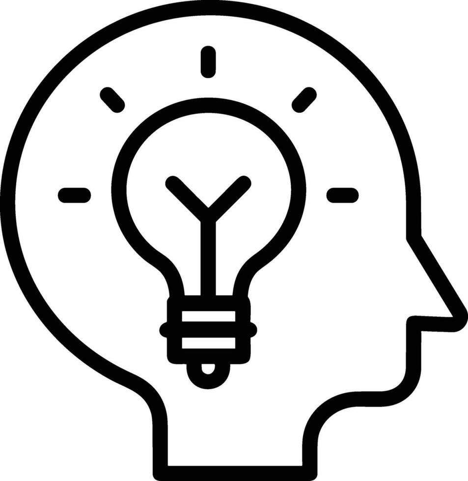 Brain idea symbol icon vector image. Illustration of the creative intelligence think design image. EPS 10