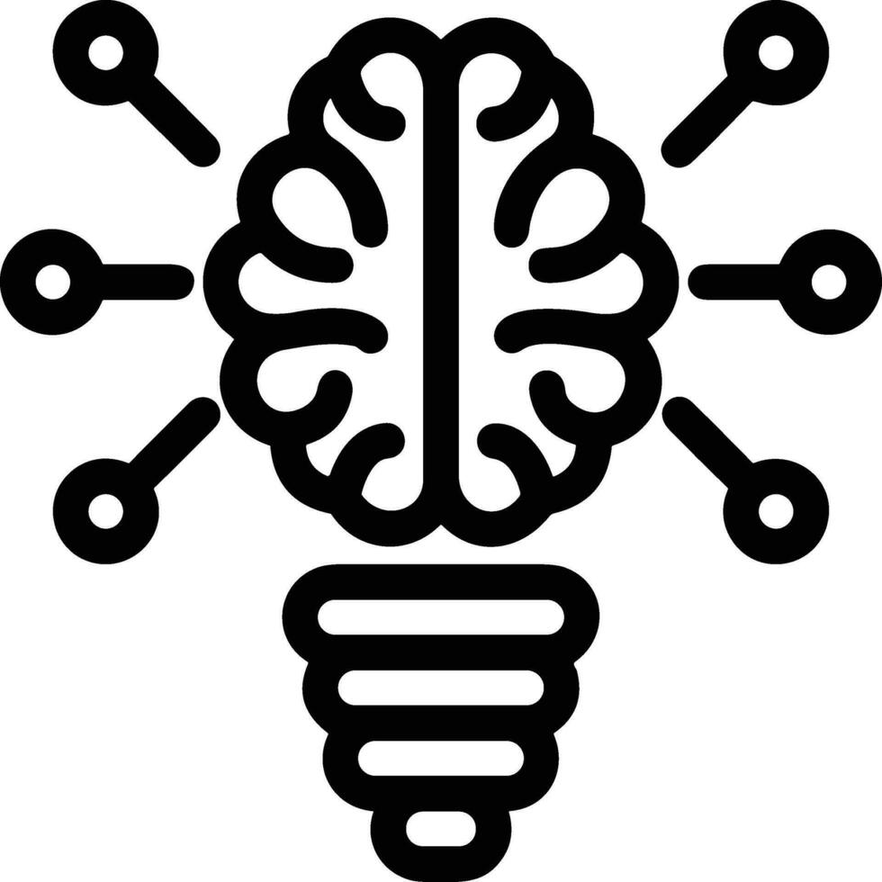 Brain idea symbol icon vector image. Illustration of the creative intelligence think design image. EPS 10