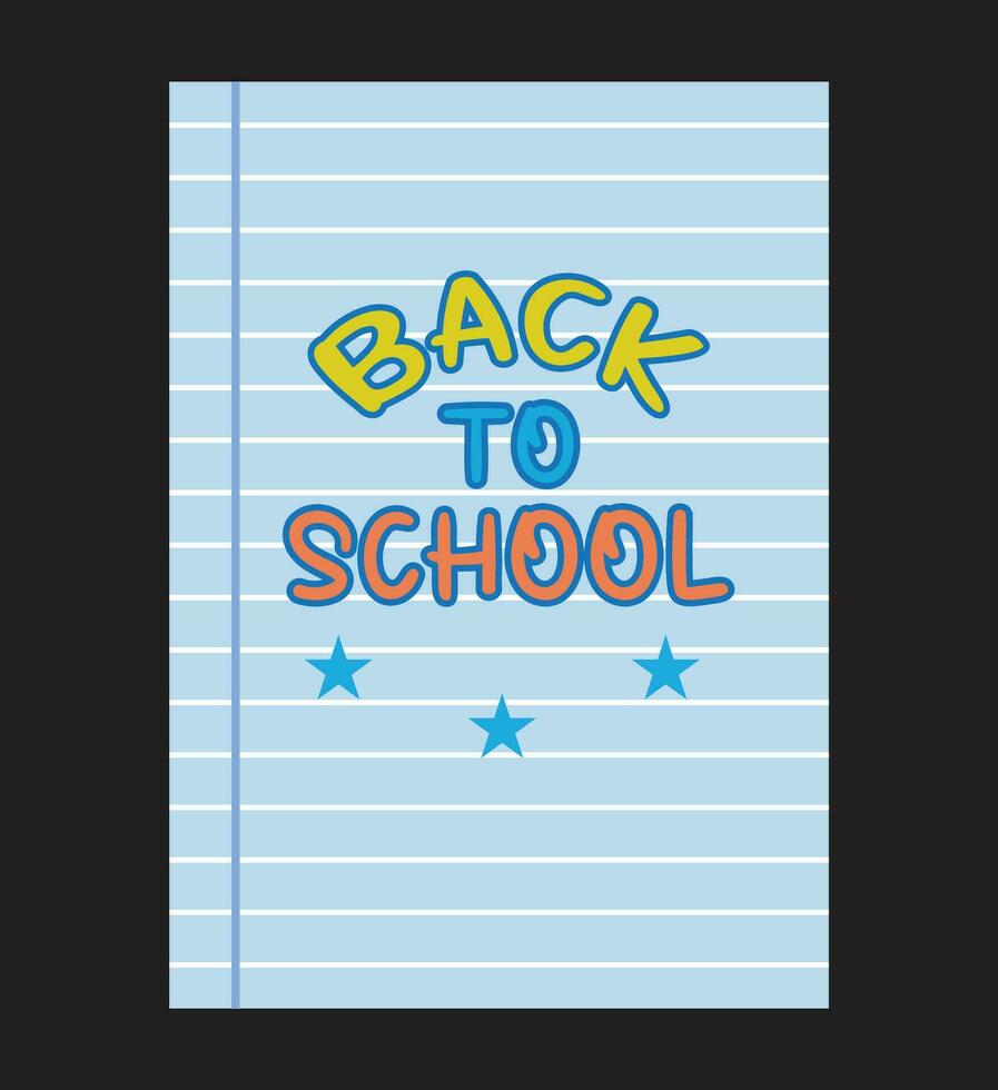 Back to school text on a notebook page vector