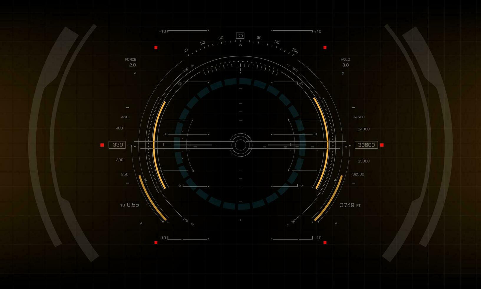 HUD sci-fi interface screen view digital data design virtual reality futuristic technology display vector