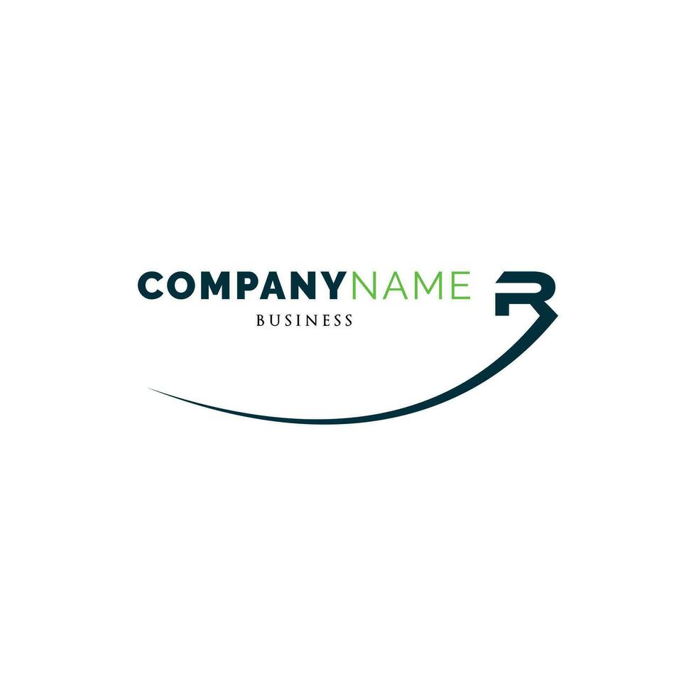Initial Letter R Swoosh Icon Logo Design Template vector