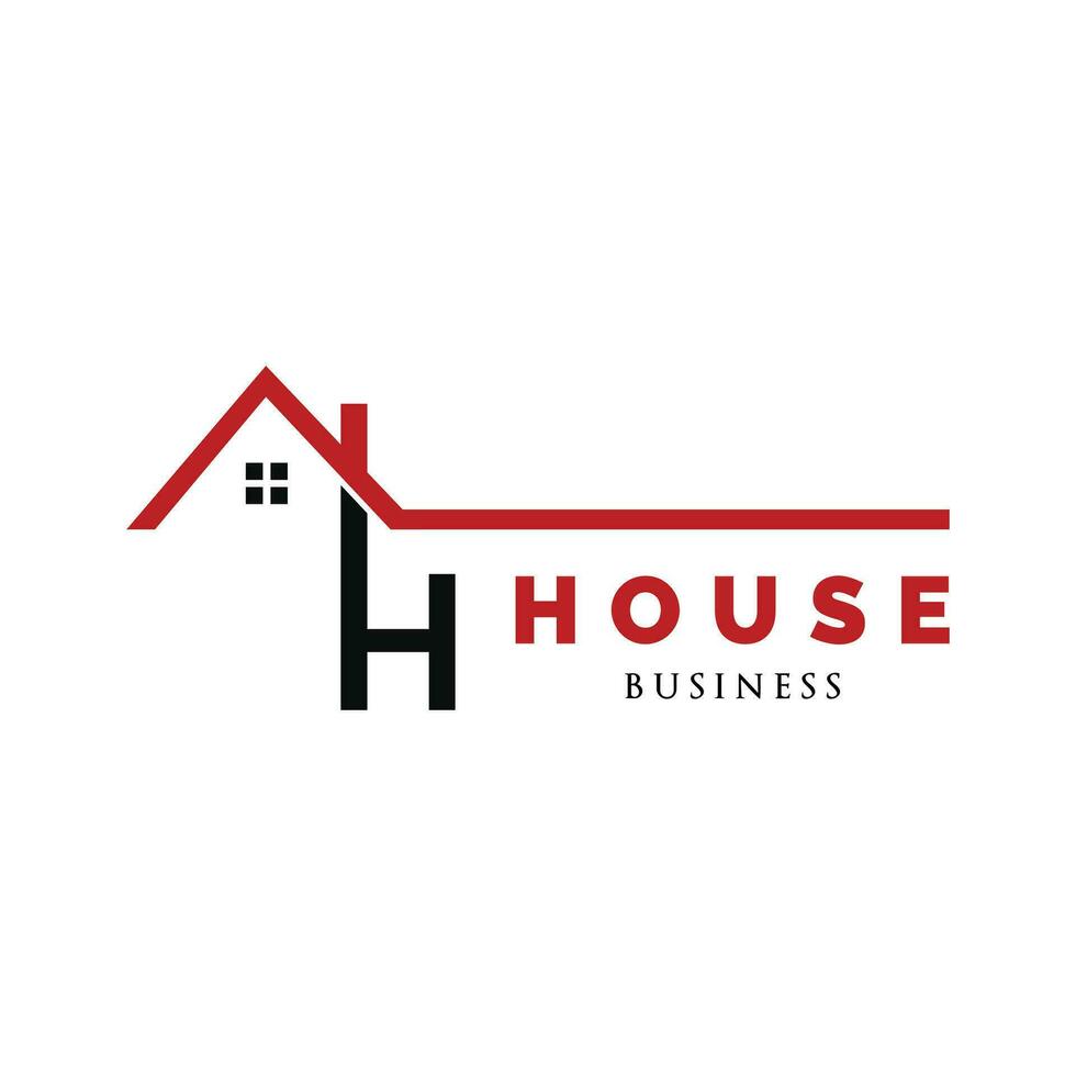 inicial letra h casa icono logo diseño modelo vector
