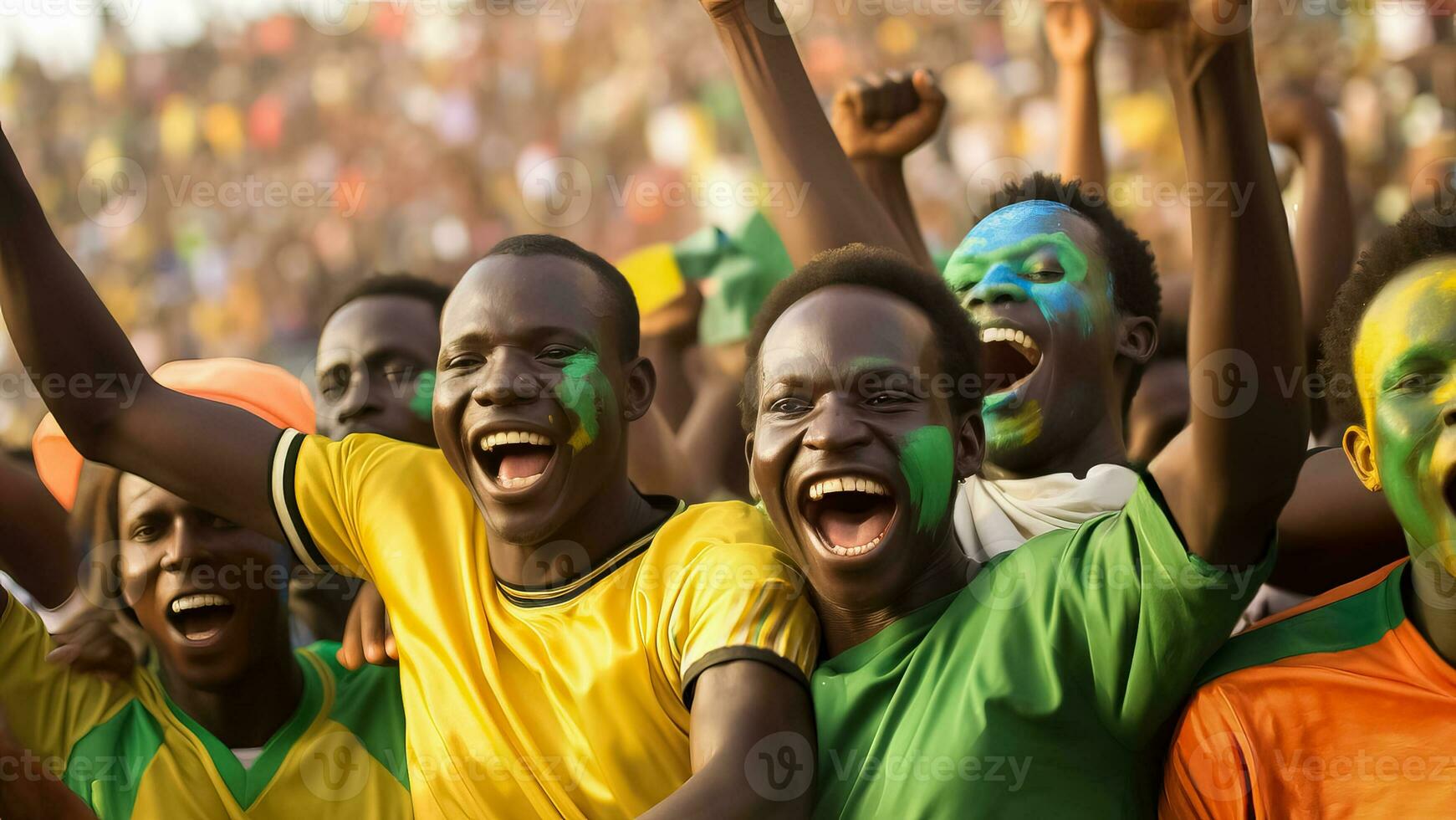 Burkinabe football fans celebrating a victory photo