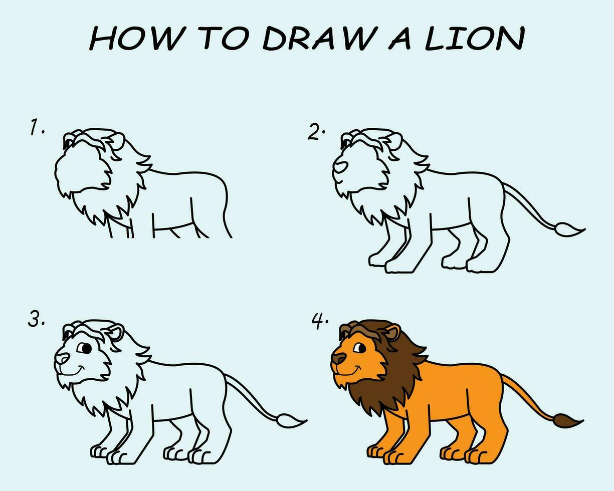 Lion Drawing Easy Step By Step
