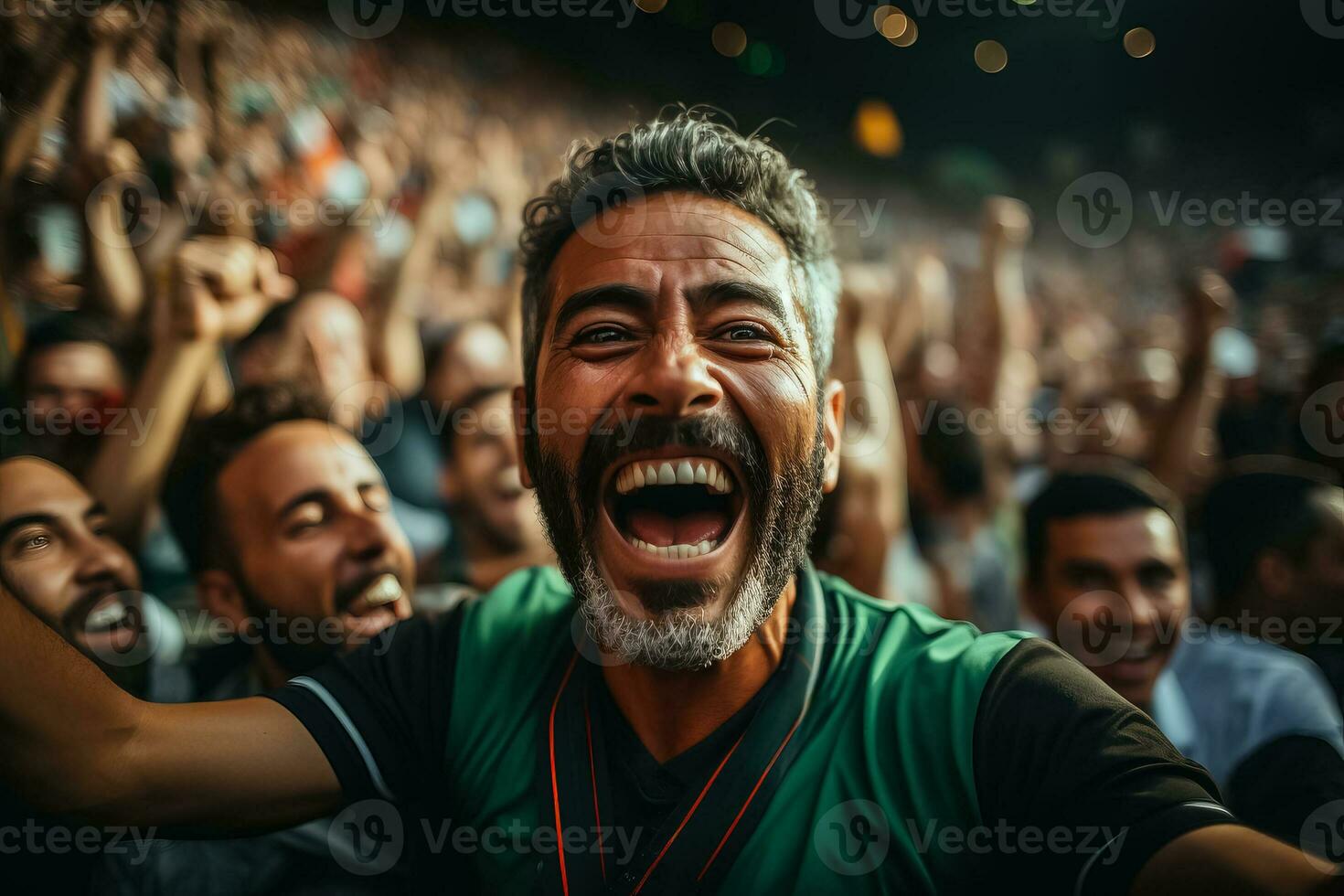 Moroccan football fans celebrating a victory photo
