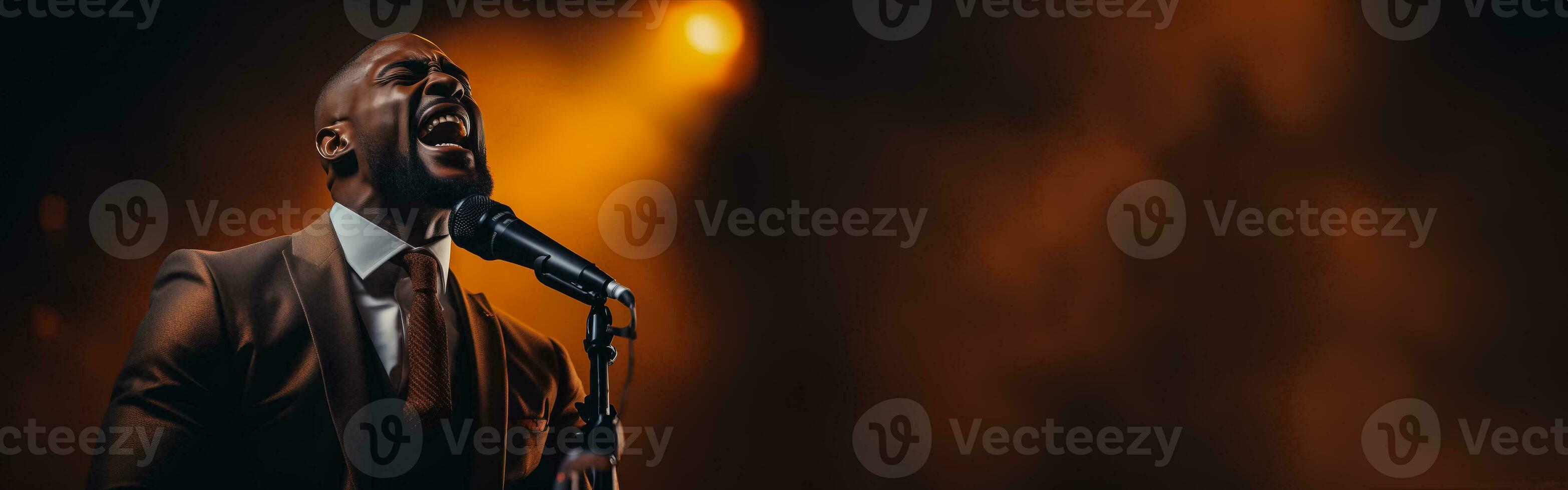 Talented Christian gospel singer expressing praise photo