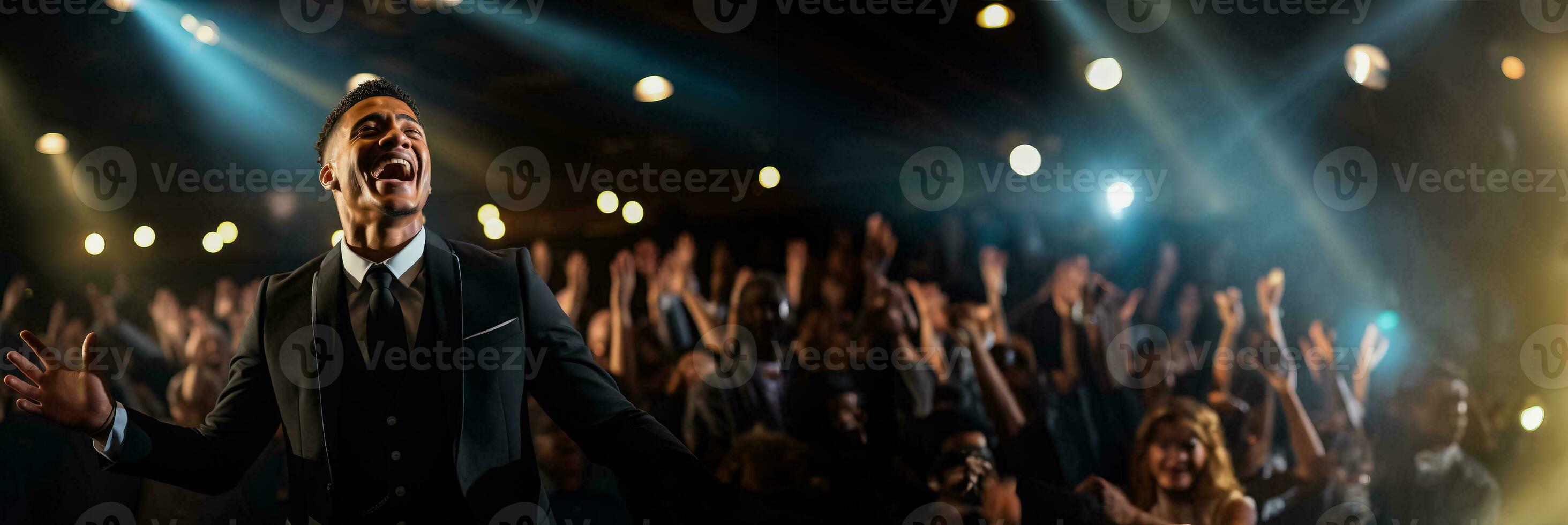 Individual Christian gospel singer praising photo
