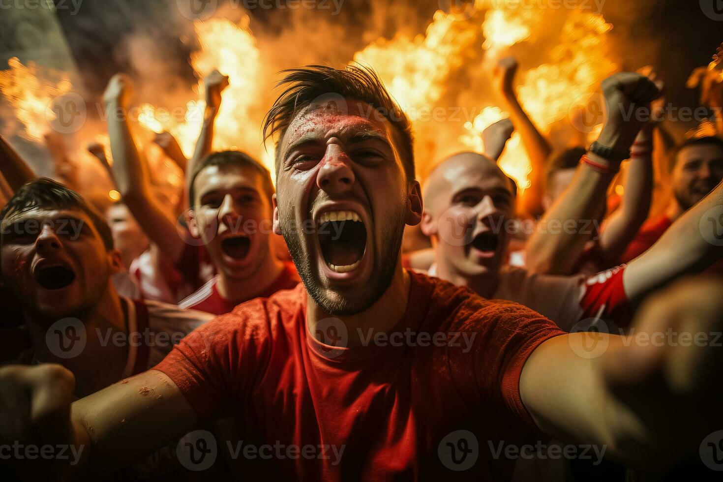 polaco fútbol americano aficionados celebrando un victoria foto