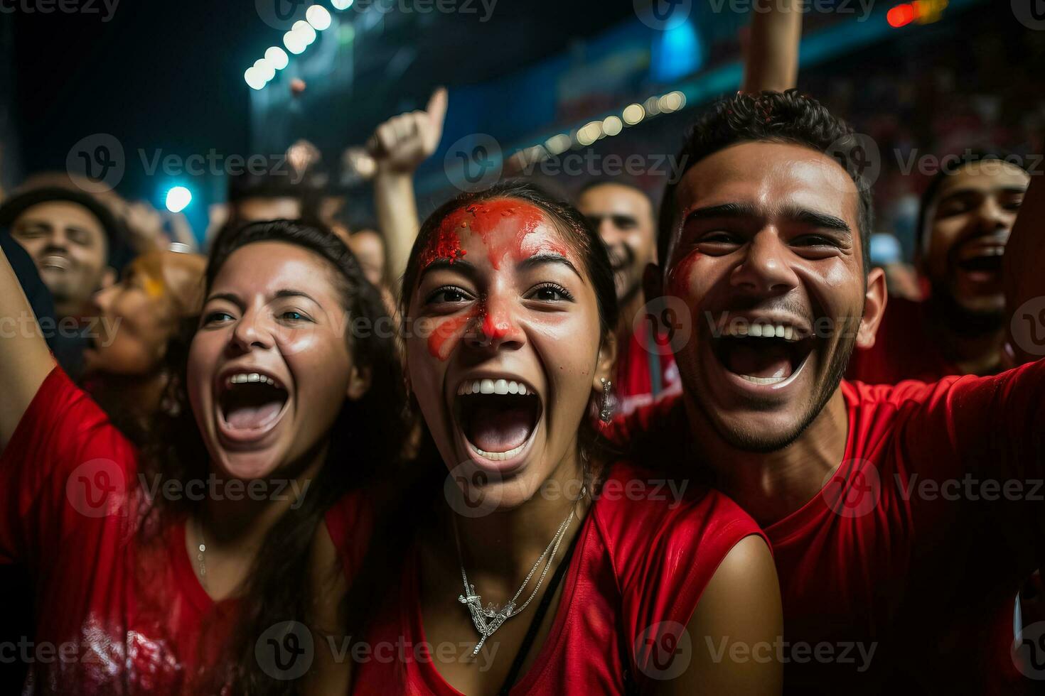 Panamanian football fans celebrating a victory photo