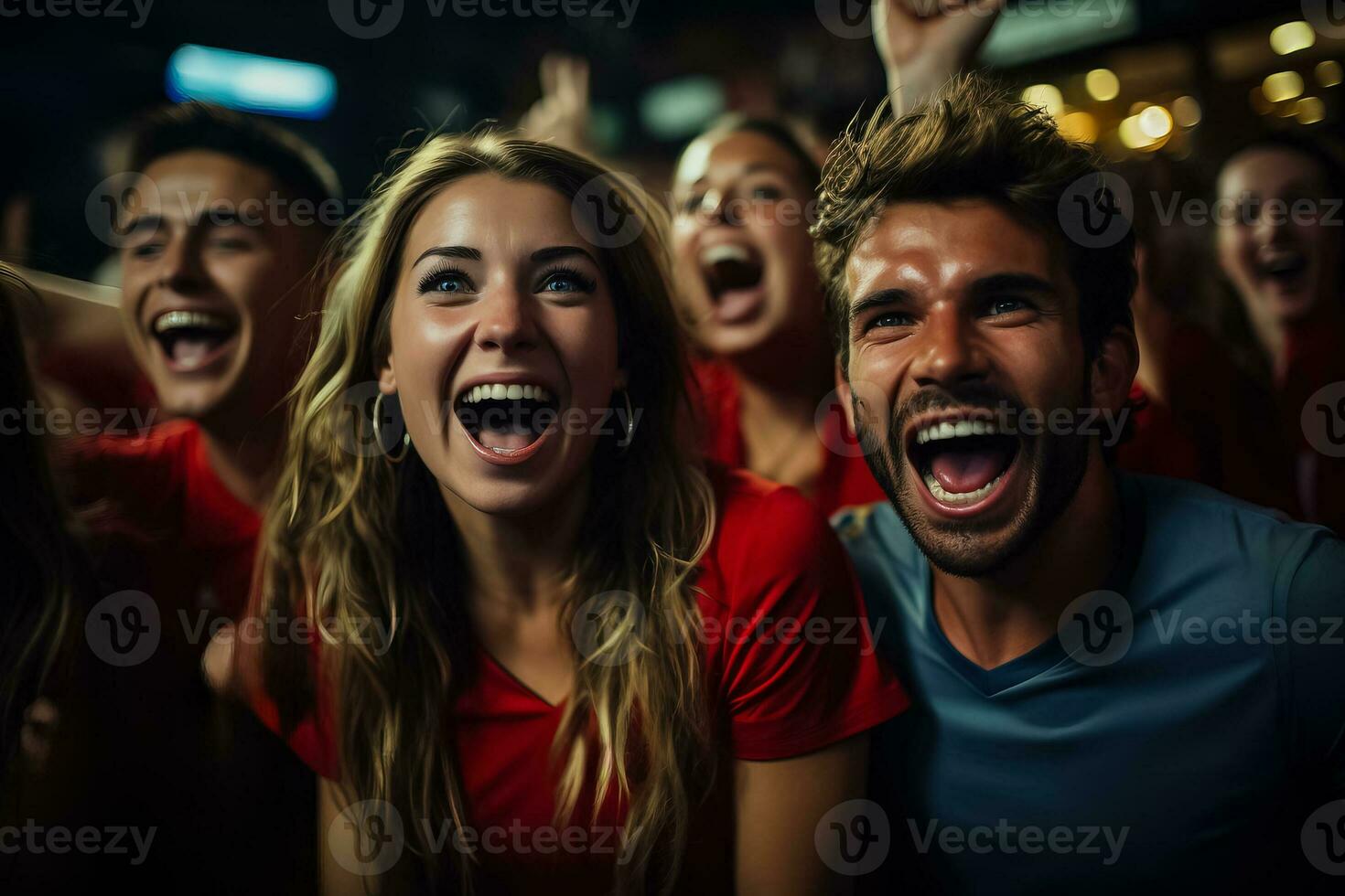 Spanish football fans celebrating a victory photo