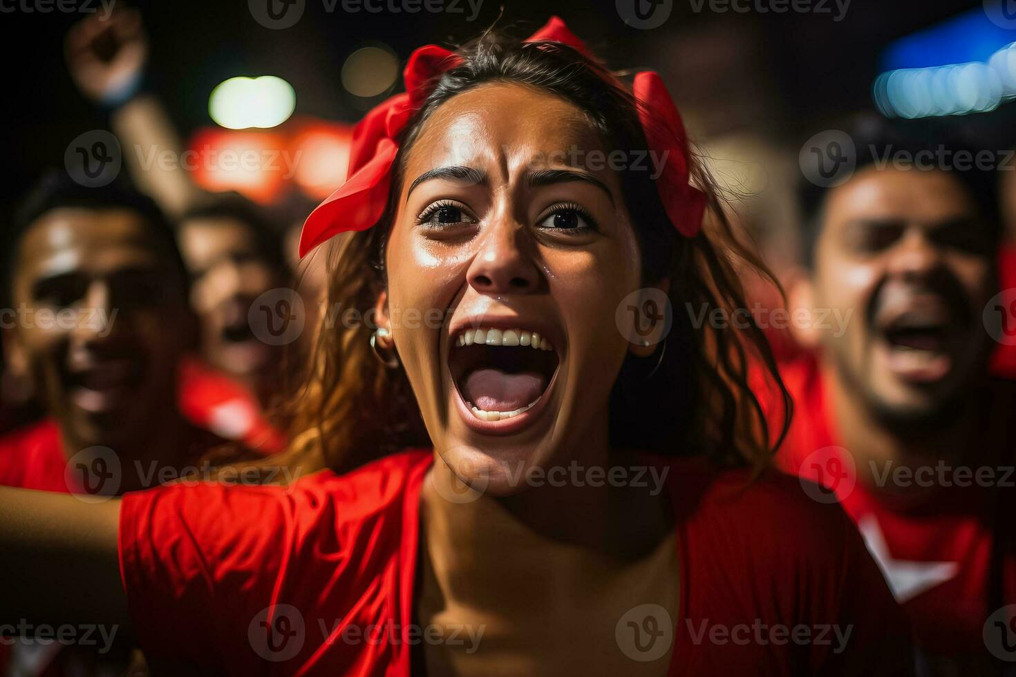 Panamanian football fans celebrating a victory photo