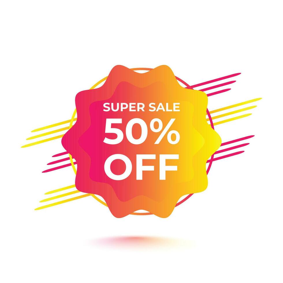 Super sale 50 percent discount offer banner template design for web or social media vector