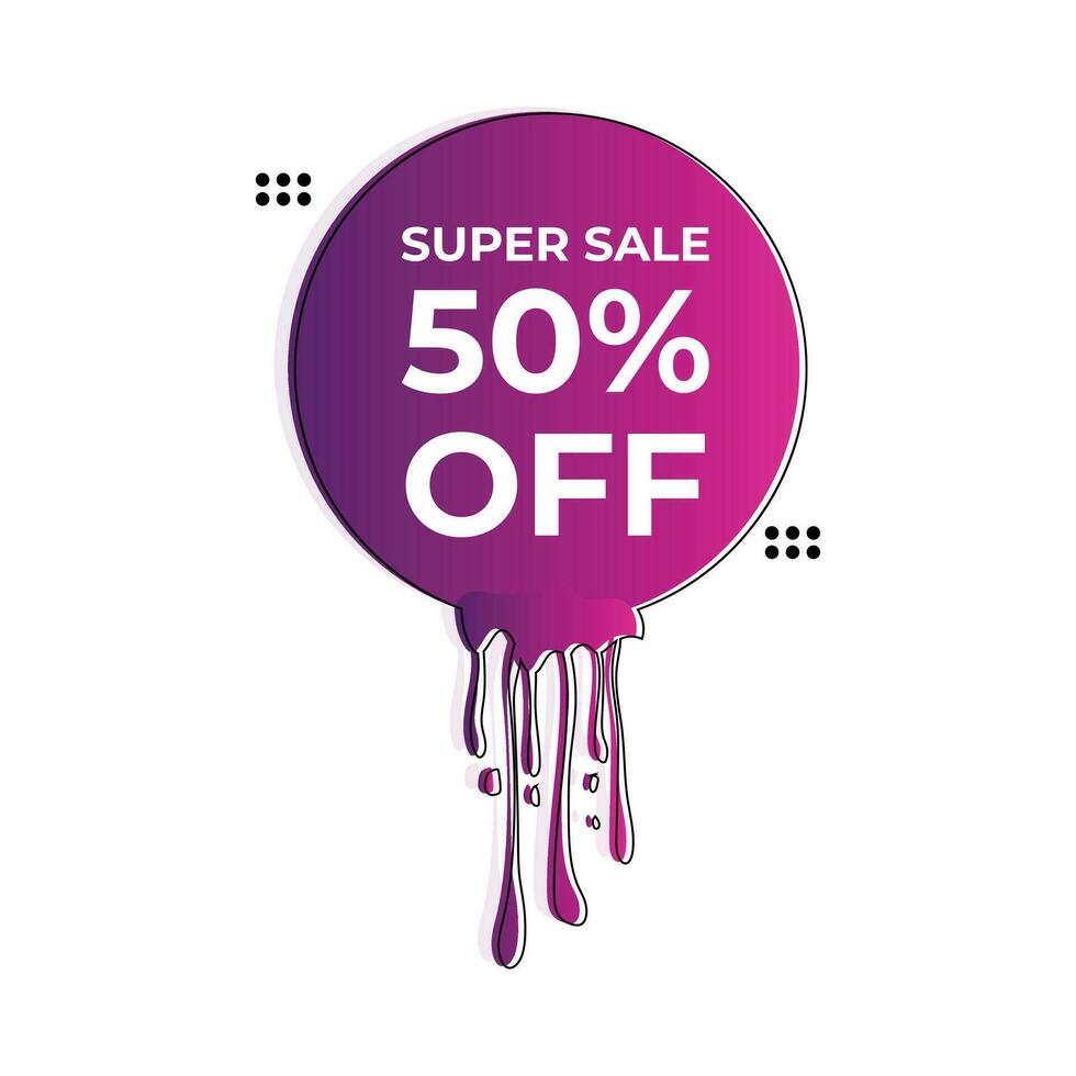 Super sale 50 percent discount offer banner template design for web or social media vector