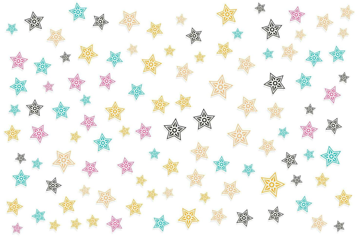 Star vector seamless pattern isolated on white background