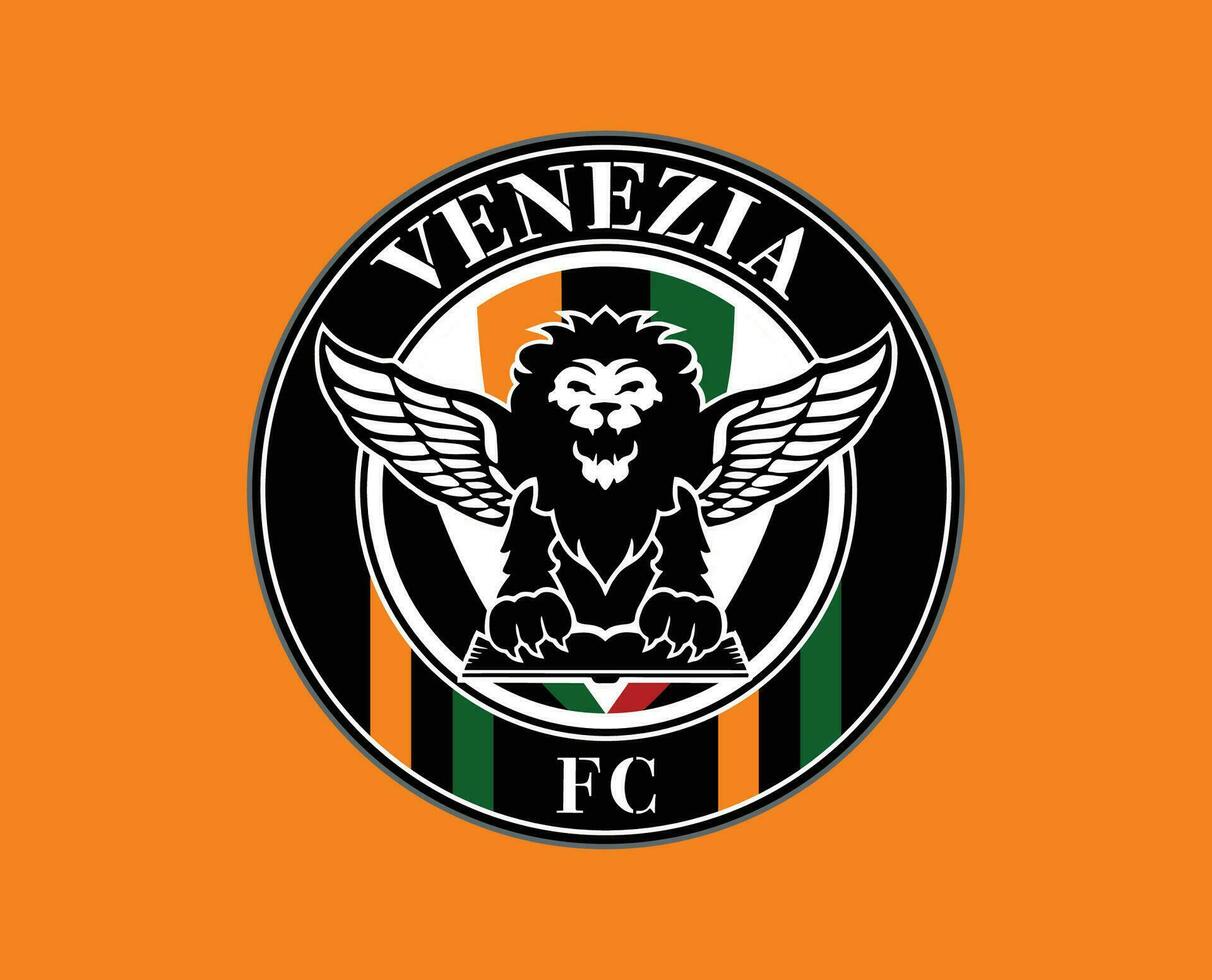 Venezia Logo Club Symbol Serie A Football Italy Abstract Design Vector Illustration With Orange Background