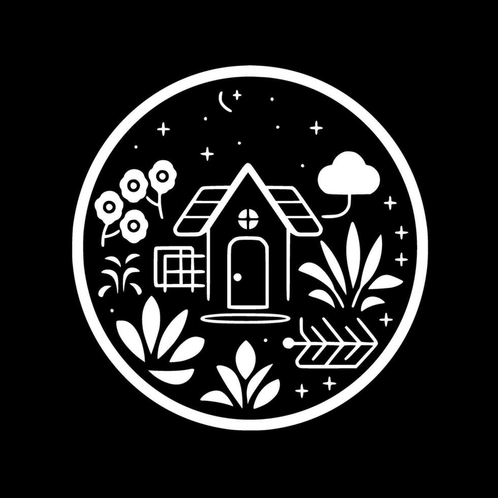 Garden, Minimalist and Simple Silhouette - Vector illustration