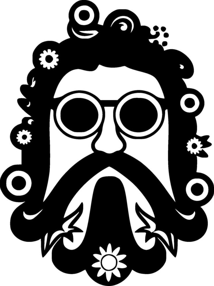 Hippie - High Quality Vector Logo - Vector illustration ideal for T-shirt graphic