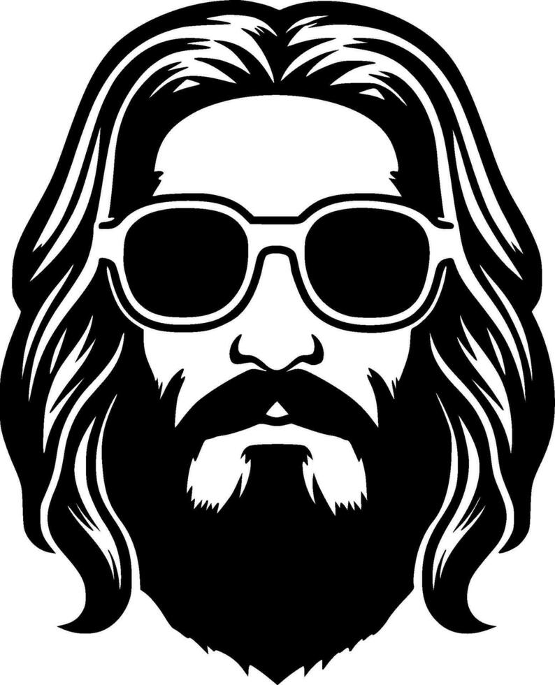 Hippie, Minimalist and Simple Silhouette - Vector illustration