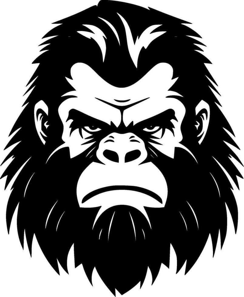 Gorilla, Minimalist and Simple Silhouette - Vector illustration