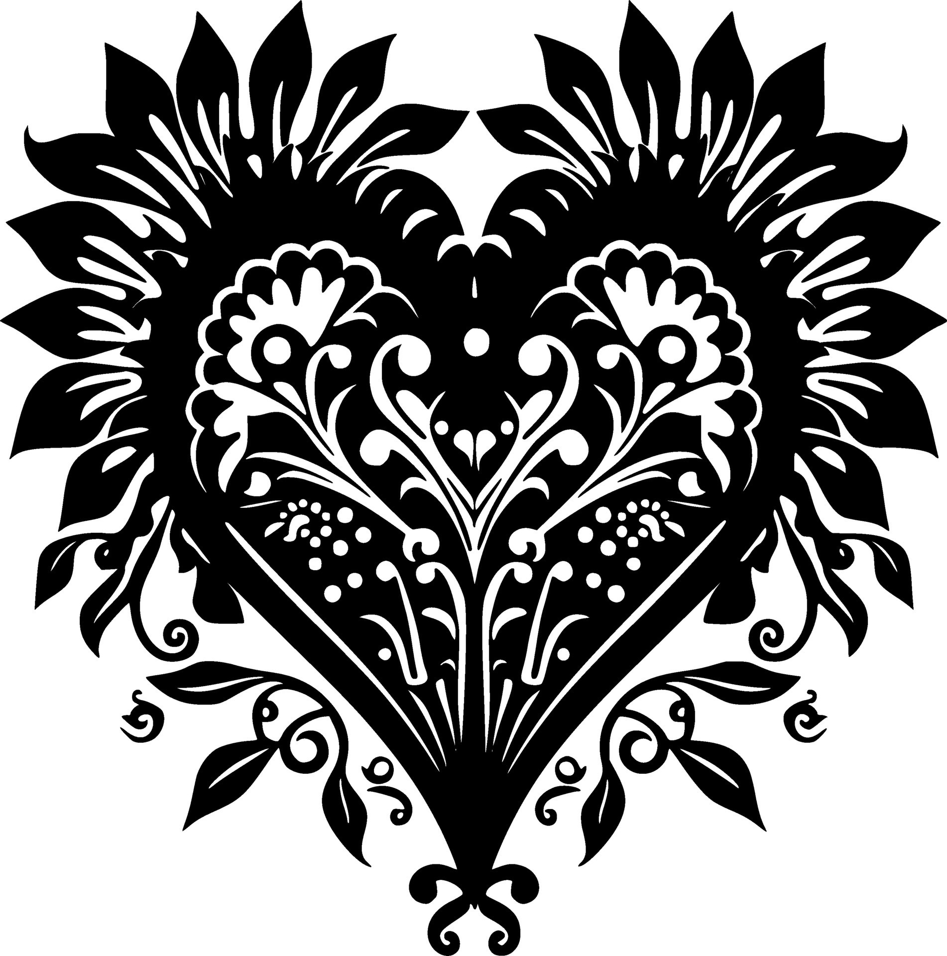 Heart, Black and White Vector illustration 27460913 Vector Art at Vecteezy