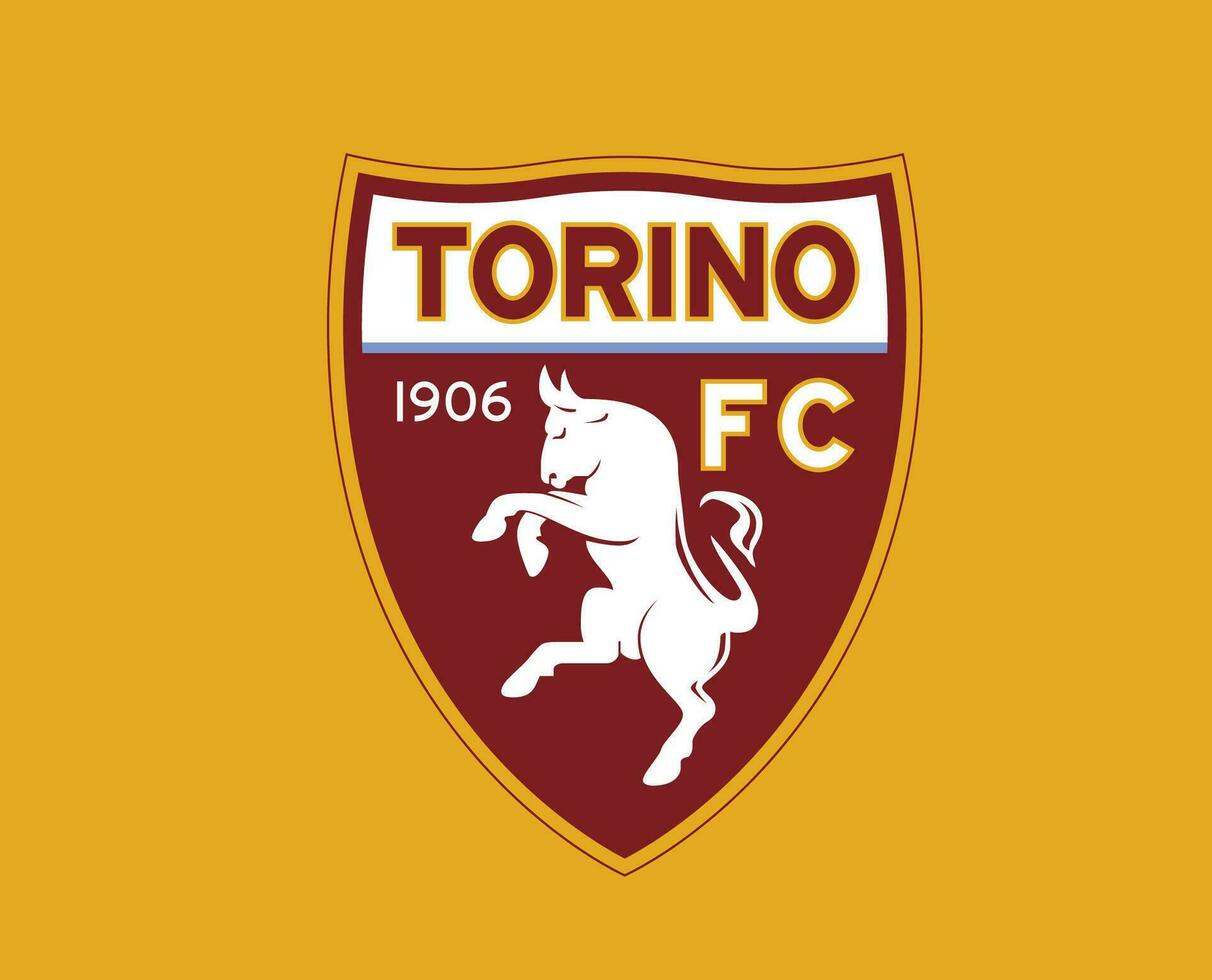 Torino FC Club Logo Symbol Serie A Football Calcio Italy Abstract Design Vector Illustration With Yellow Background