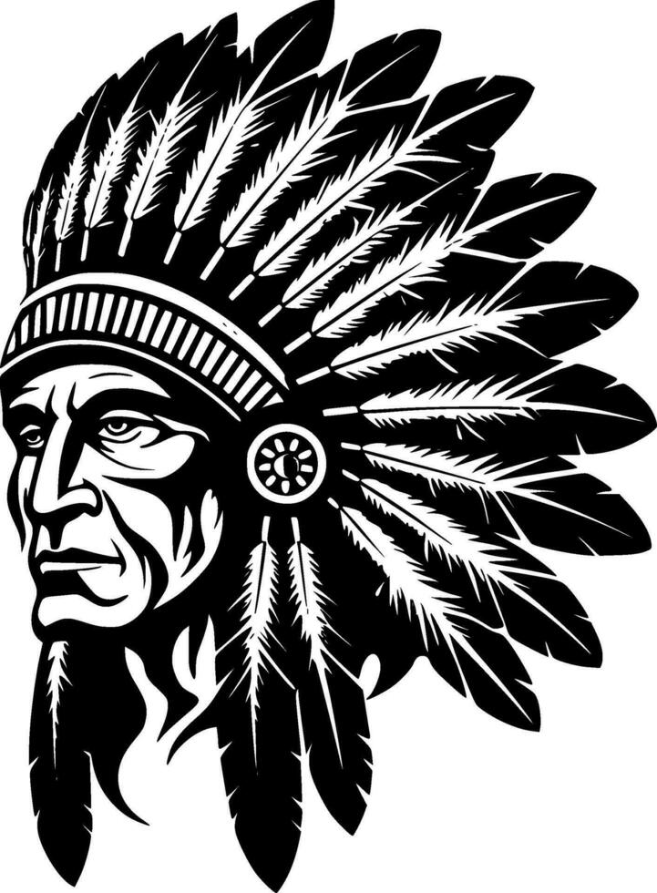 Indian Chief - High Quality Vector Logo - Vector illustration ideal for T-shirt graphic