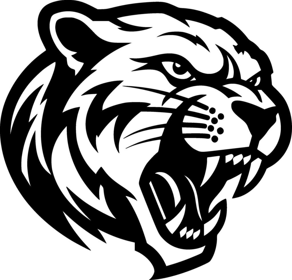 Panther - Black and White Isolated Icon - Vector illustration